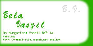 bela vaszil business card